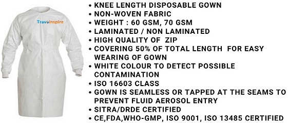 Knee Length  non woven Gown